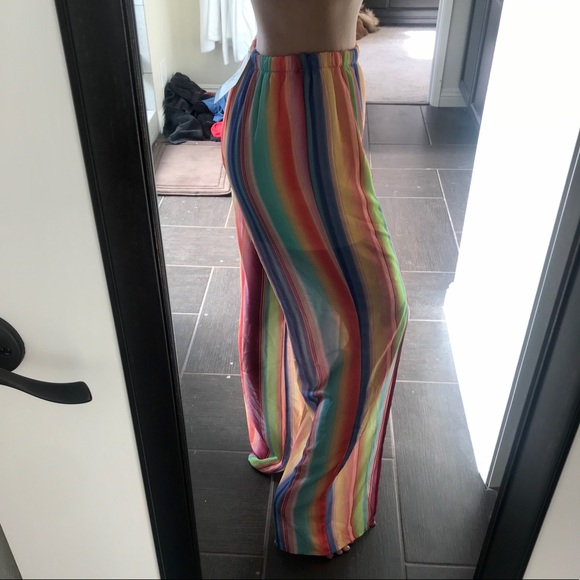 New! Rainbow striped flare pant - Picture 4 of 5